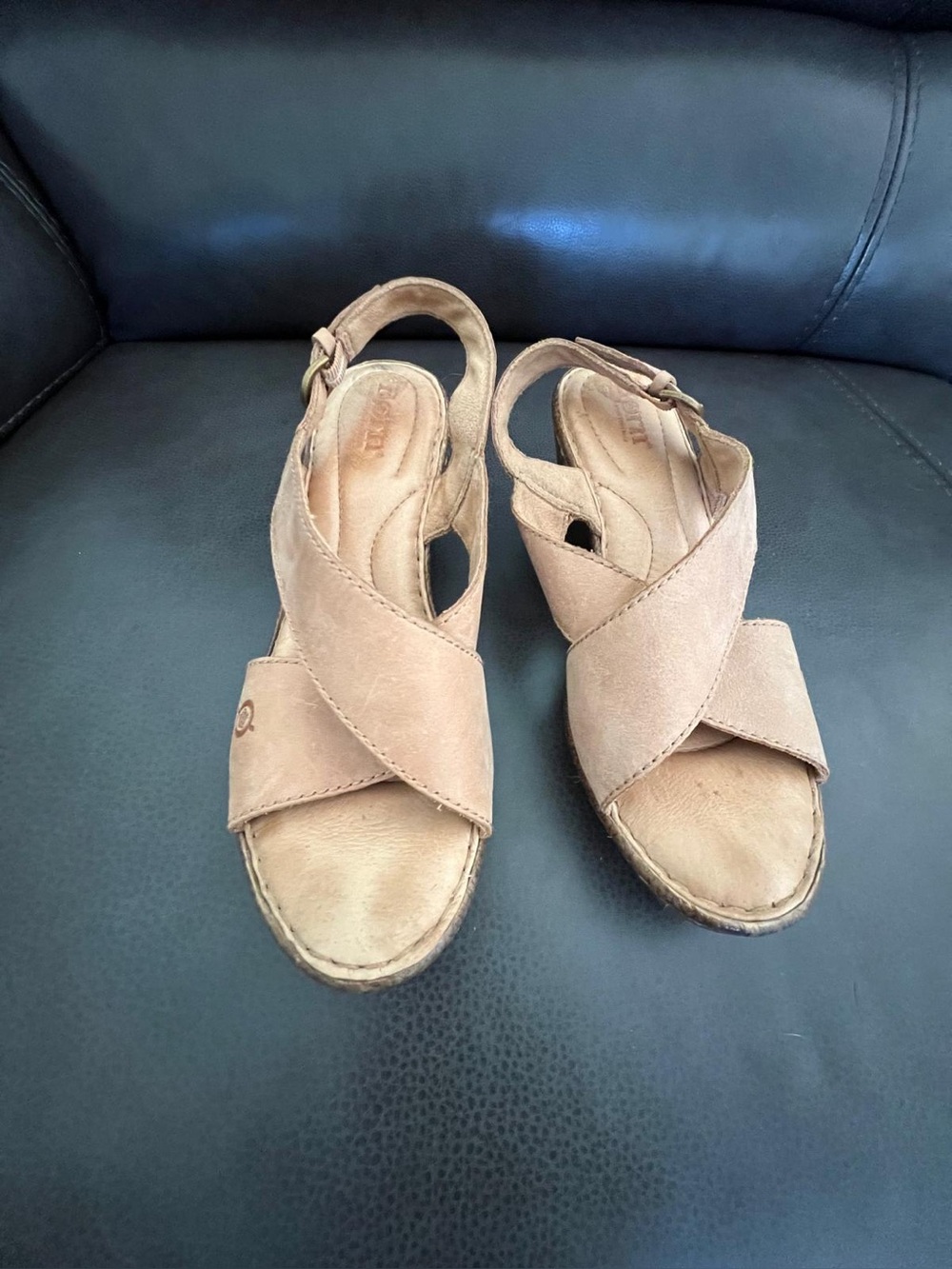 Born Women’s Tan Suede Crisscross Slingback Sandals